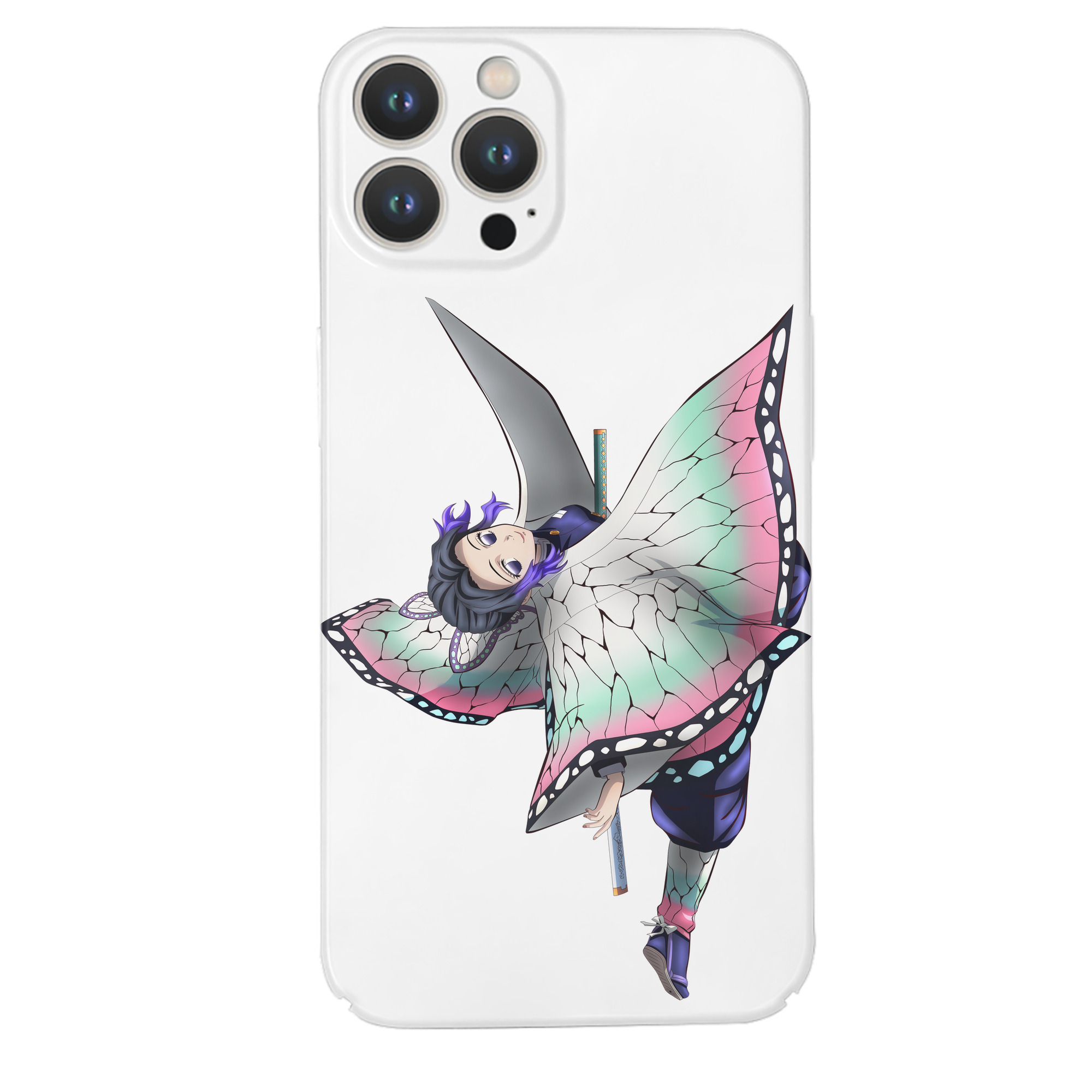 （画像用） 鬼滅の刃（きめつのやいば）蟲柱-胡蝶 しのぶ／こちょう しのぶ Kochou Shinobu 【iPhone 14シリーズ対応】ハードケース